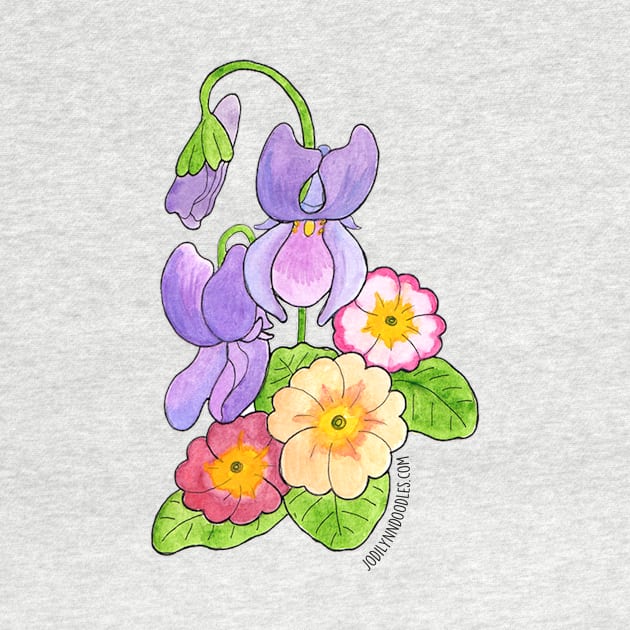 February Birth Flower - Violet and Primrose by JodiLynnDoodles